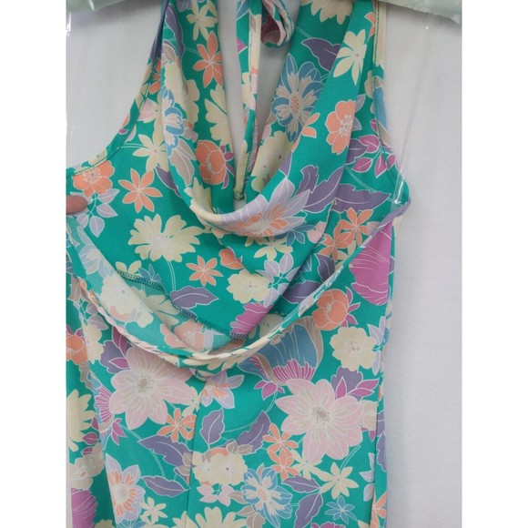 NWT See You Monday Dress Womens SZ M Cowl Neck Tied Halter Stretch Floral Print - Picture 14 of 16